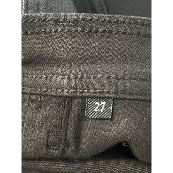 7 For All Mankind Pants Size 27 Darte Coated Boyfriend Jogger Pants Black Grunge - Picture 8 of 11